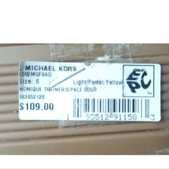 Michael Kors Women's Monique Trainer Shoes, Pale Gold, Size 6 Medium - Picture 12 of 12